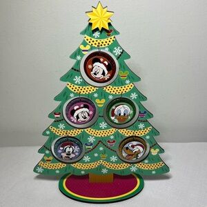 Hallmark Disney Wooden Mini Christmas Tree Ornament Set Mickey Mouse & friends
